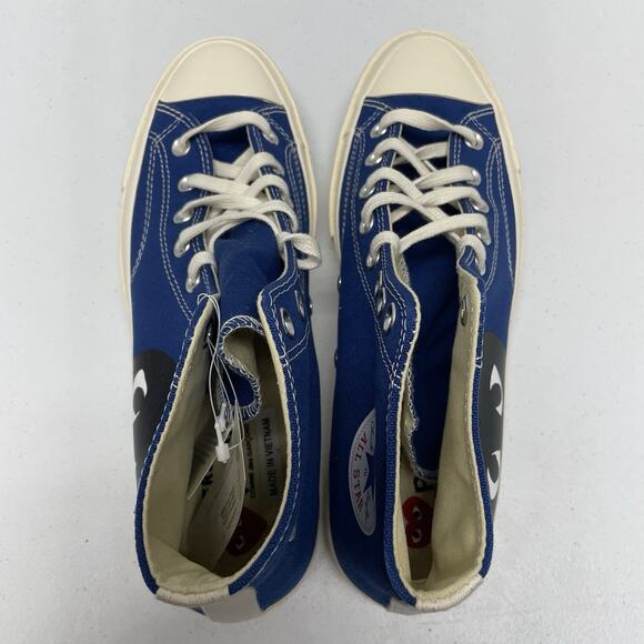 Converse Chuck 70 High Comme des Garçons PLAY Blue Quartz 171846C Size 8.5 CDG